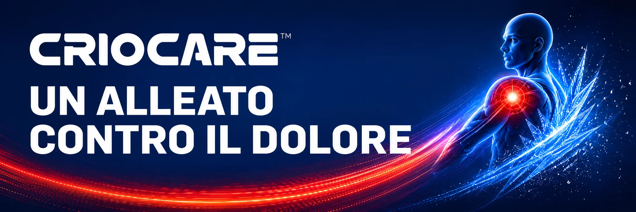 Criocare, un alleato contro il dolore, con rappresentazione grafica del dolore alla spalla.